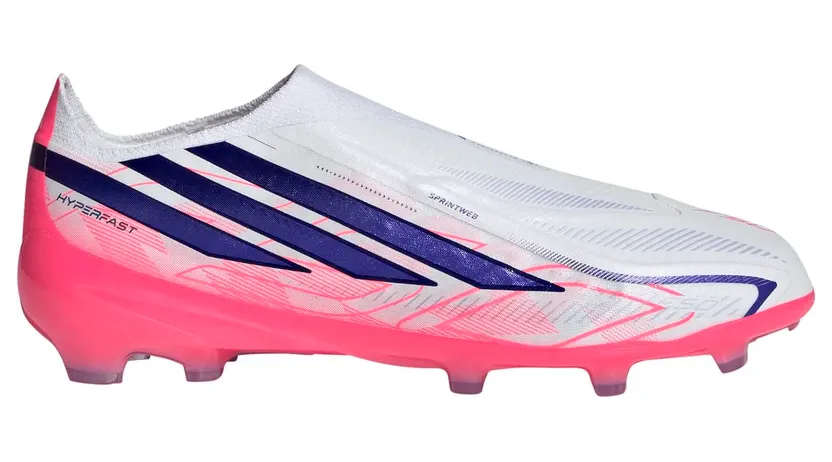 Adidas F50 Hyperfast Elite Laceless FG Kinder Nockenschuhe, weiß, Größe 38 ⅔ (KK1312)