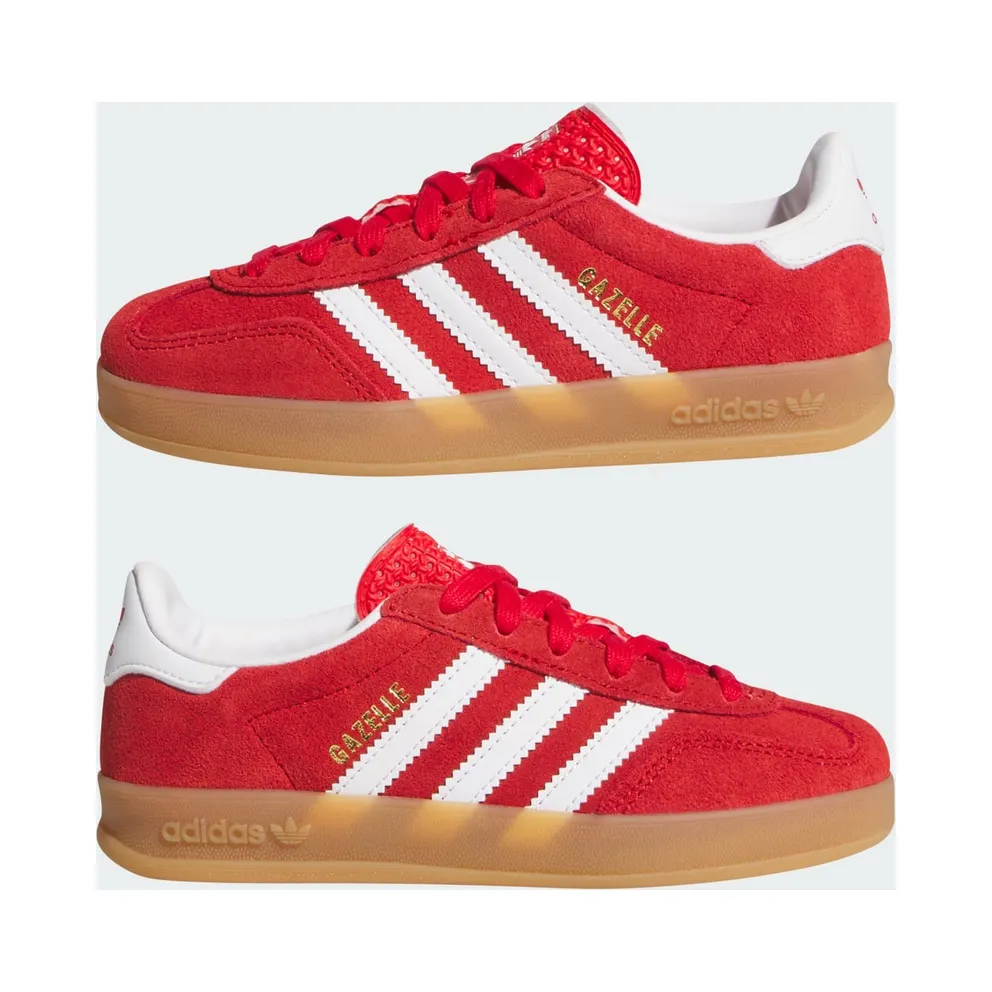 Adidas Gazelle Indoor Shoes Better Scarlet / Cloud White / Gum (IH9136)
