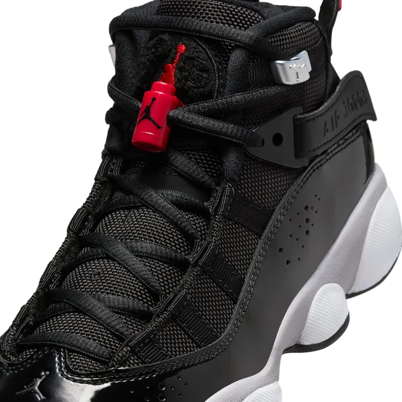 Jordan 6 Rings Black White Metallic Silver Fire Red (FZ4186-010)