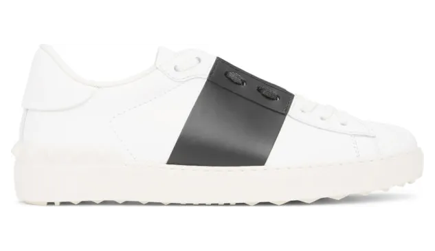Valentino White and Black Valentino Garavani Rockstud Open Sneakers (UY2S0830BLU)