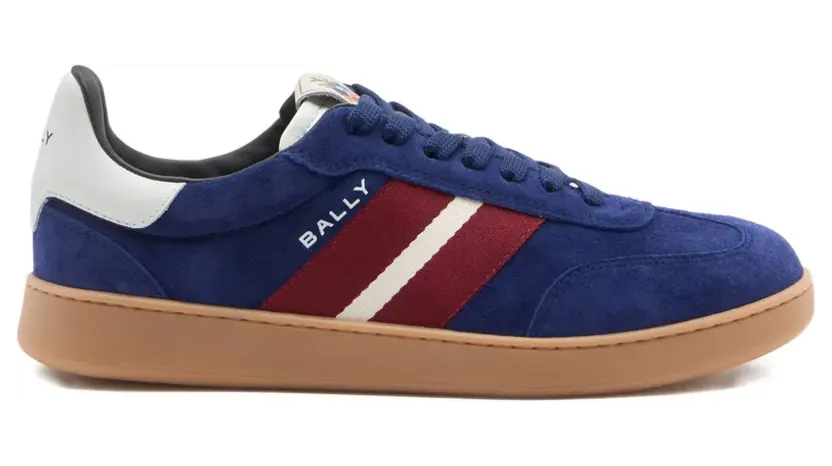Bally Retro Crest Ribbon Sneakers aus Wildleder – Blau (MSK0F7SU009S)