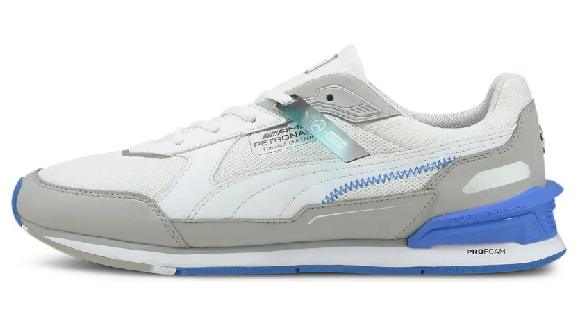 Puma Mercedes F1 Low Racer motorsportschoenen Zilver/Blauw/Wit (306843-01)