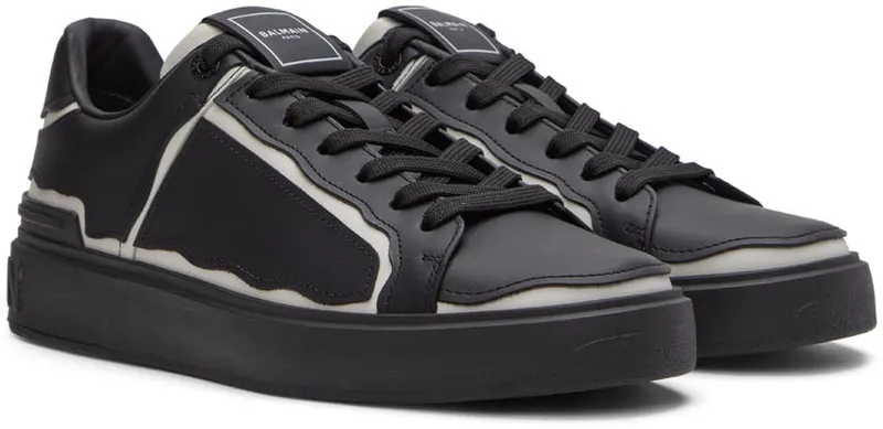 Balmain Black & White B-Court Sneakers (XM0VI288LRBL)