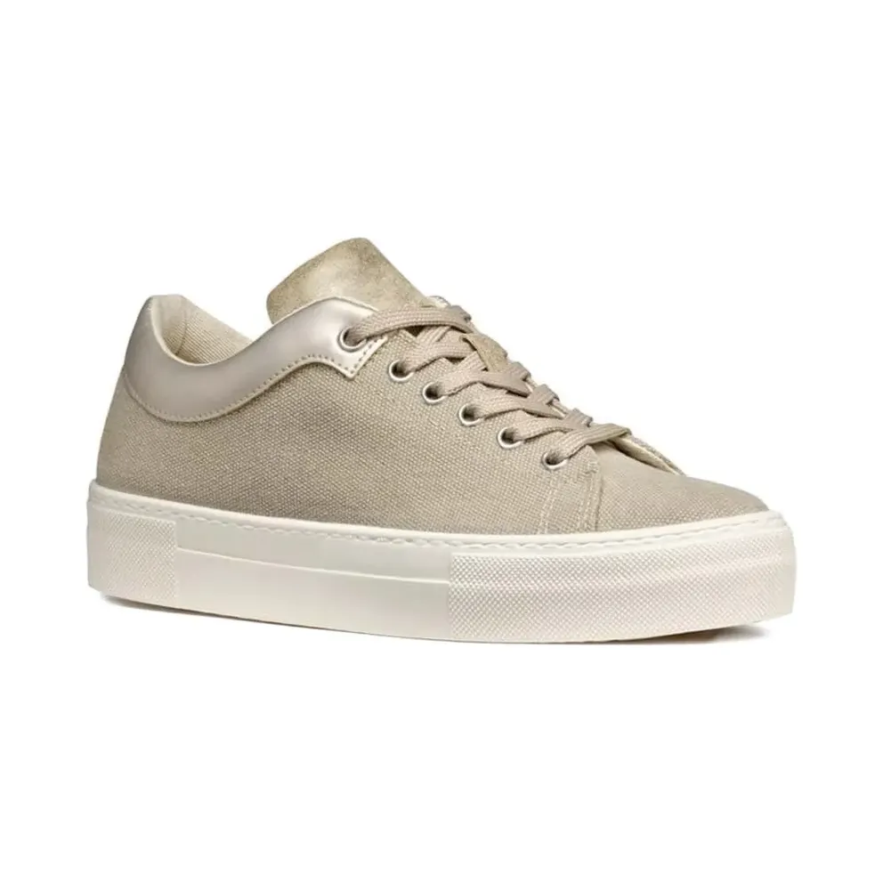 Geox Claudin A with metallic vlak and plateauzool – Beige (D35VWA01054)