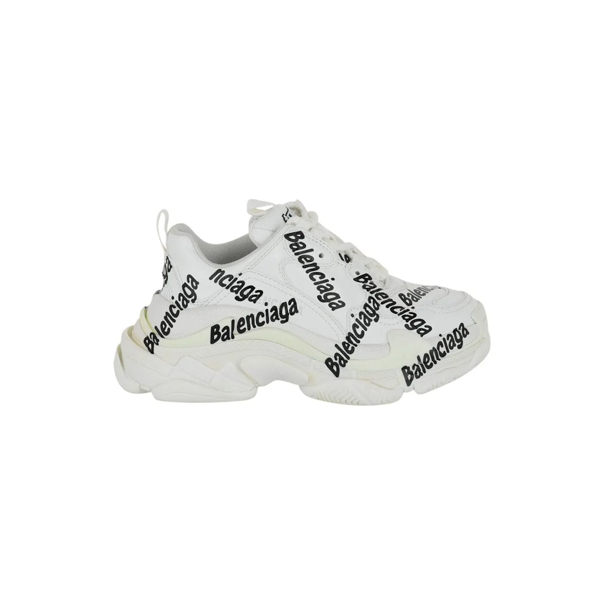 Balenciaga Triple S Allover Logo White Black (524039 W2FAB 9010)