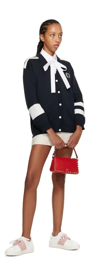 Valentino Garavani White & Pink Rockstud Sneaker (1W0S0A01LTU) (5)