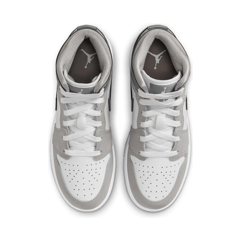 Jordan 1 Mid GS “White Medium Cool Grey” (HF3193-100)