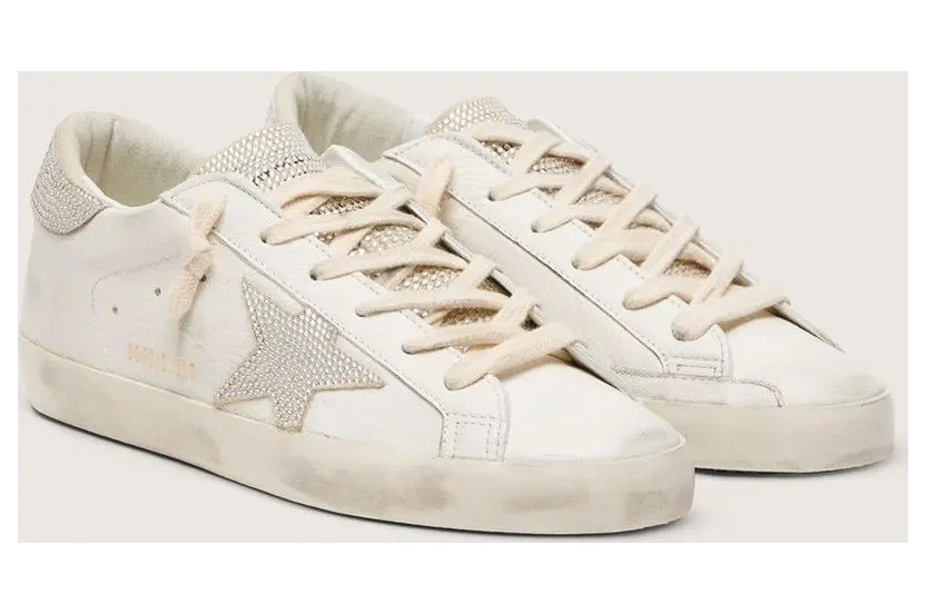 Golden Goose Women’S Super-Star In Nappa Leather With Swarovski Crystal Star And Heel Tab (GWF00101.F006618.10318) (2)