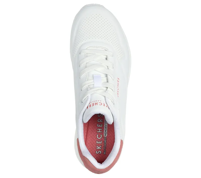 Skechers UNO – Pop Back Sneaker White/Coral