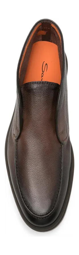 Santoni Grainy Leather Slip-on “Brown” (MGDT19404DKTS MPGT50) (3)