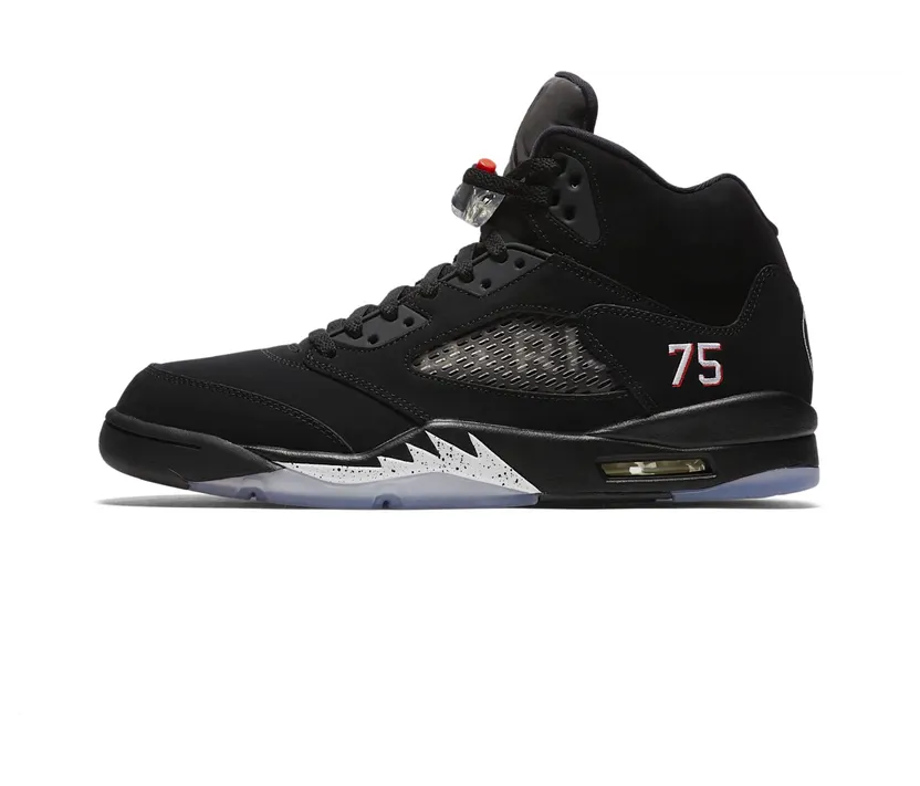 Jordan 5 Retro Paris Saint-Germain “Black / White / Challenge Red” (AV9175-001)