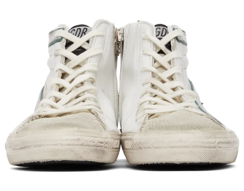 Golden Goose White Leather & Suede Slide Classic High-Top Sneakers (GMF00115.F002065.10774) (2)