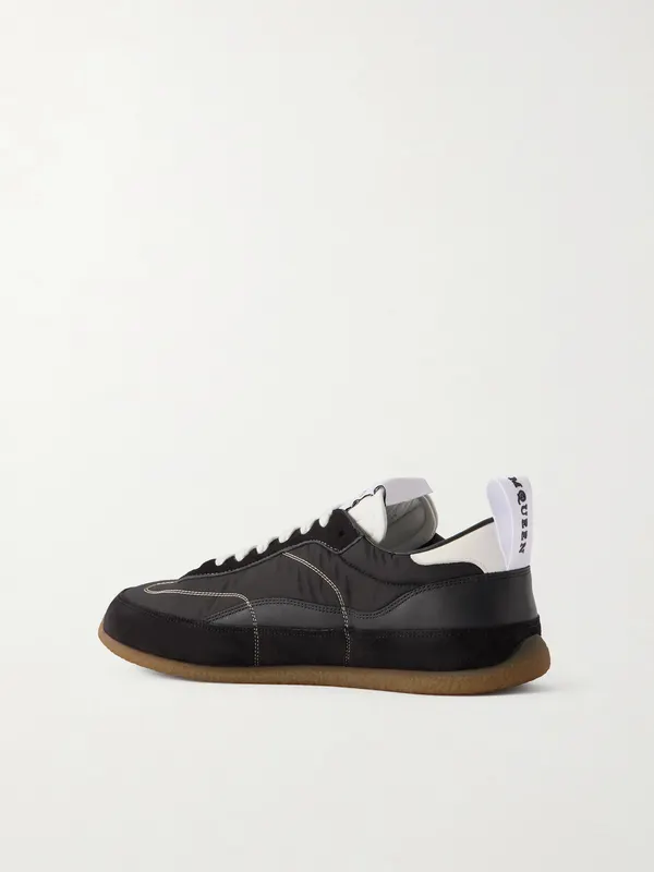 Mcqueen EC1 Nylon, Suede and Leather Sneakers Black (854015WIAJN) (4)