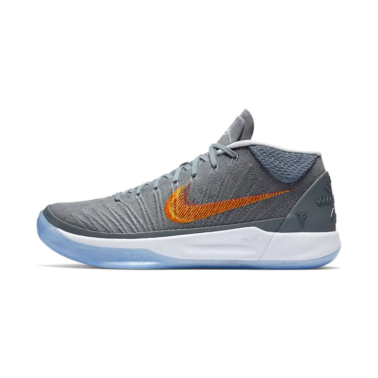 Nike Kobe A.D. Mid Grey Snake “Chrome / Circuit Orange / Habanero Red” (922482-005)