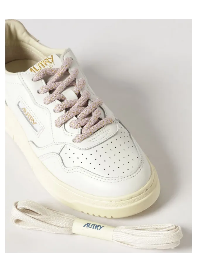Autry Medalist Low Bicolor Leather Sneakers with Perforated Toe Yellow Cream (AULWSW04) (3)