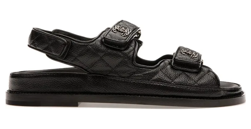 Chanel Quilted Dad Sandal Black Leather (G35927 X56140 94305)