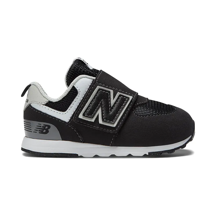 New Balance 574 Hook and Loop TD “Black Silver Metallic” (NW574BK)