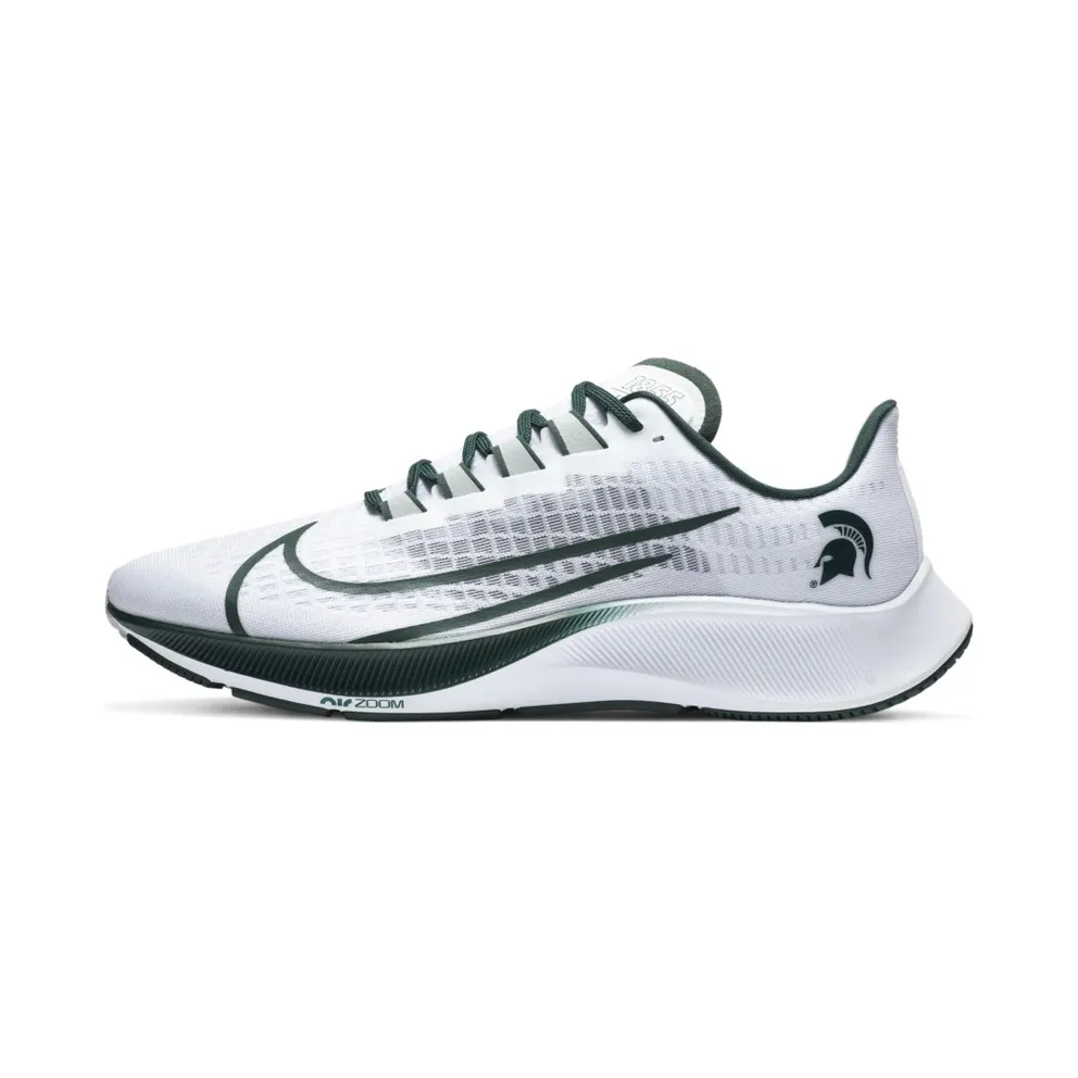 Nike Air Zoom Pegasus 37 Michigan State White/Pure Platinum-Pro Green-Silver Wing (CZ5391-100)