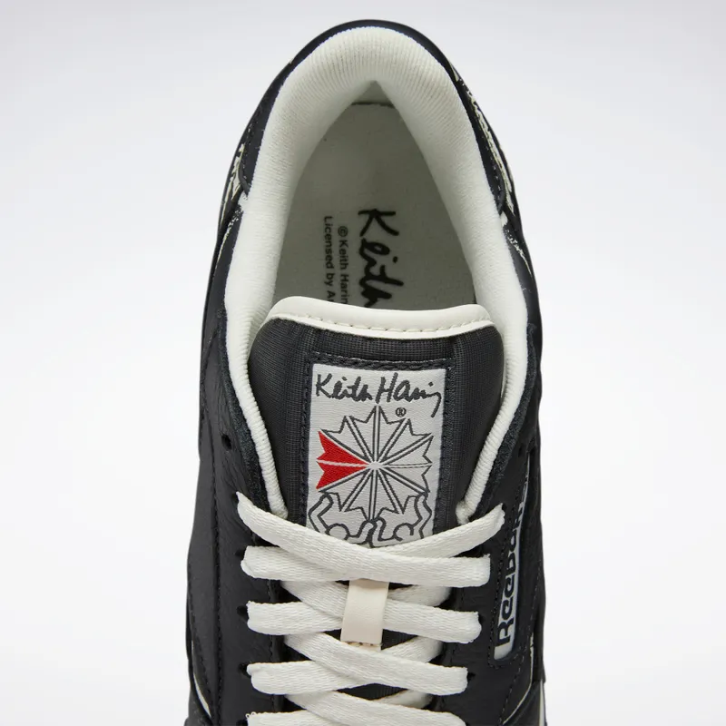 Reebok Keith Haring Classic Leather Shoes Black / Chalk / Pure Grey 8
