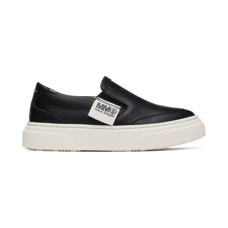 MM6 Maison Margiela Kids White Logo Slip-On Sneakers (70332)