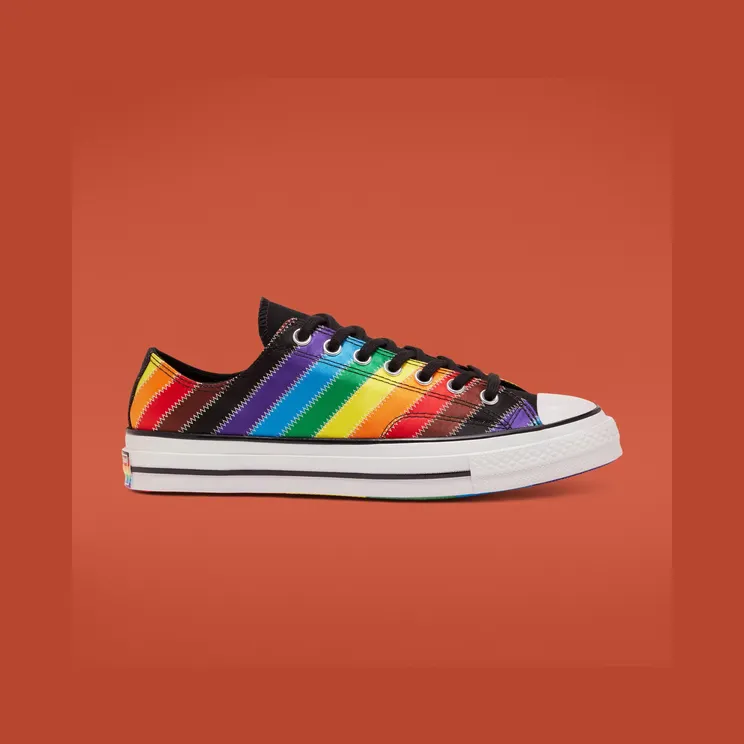 Converse Chuck 70 Low ‘Pride – Rainbow’ White/Black/Dark Roast (167756C)