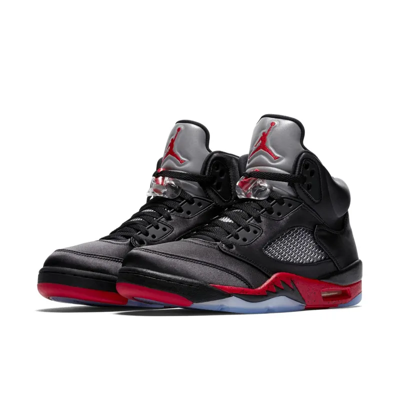 Jordan 5 Retro Satin Bred Black/University Red (136027-006)