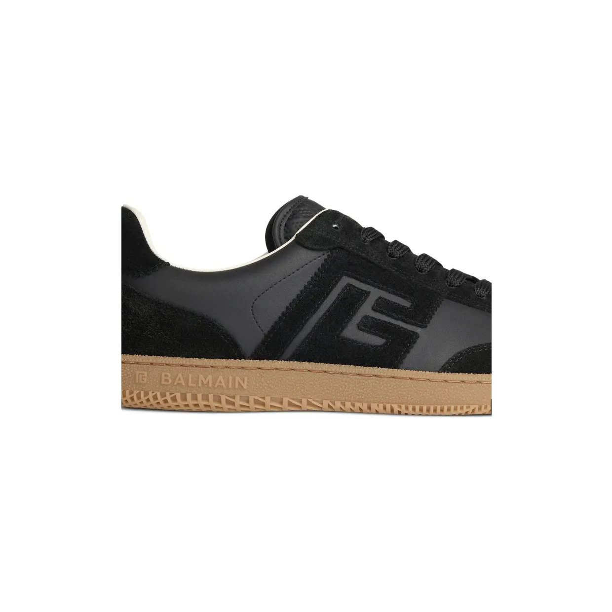 Balmain Swan Suede and Smooth Leather “Black” (HM1VI360 LBEW 0PA) (3)
