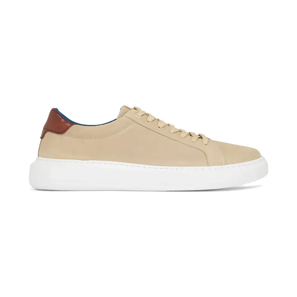 G. Brown Shoes Puff aus Wildleder mit Kontrastferse – Nude (PUFF583)