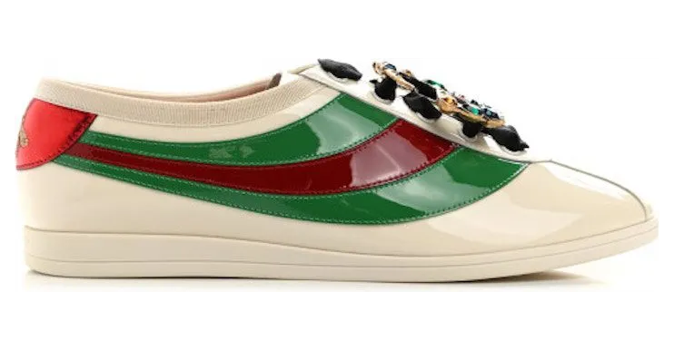 Gucci Falacer Patent Leather Sneaker White Red Crystal (519278 BS7Y0 9067)