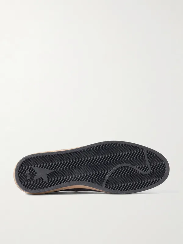 Golden Goose Ball Star Distressed Suede-Trimmed Leather Sneakers Dark brown (GMF00117.F008232) (3)