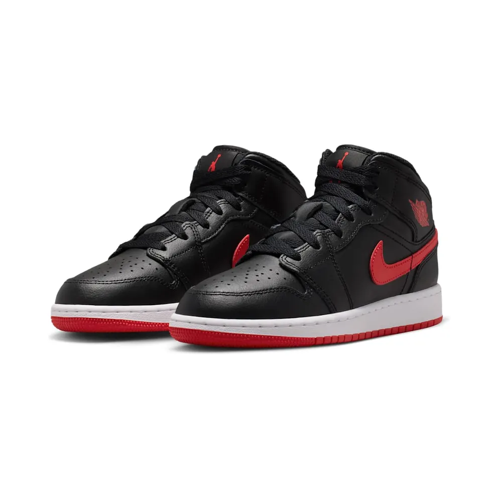 Air Jordan 1 Mid GS “Black / White / University Red” (DQ8423-005)