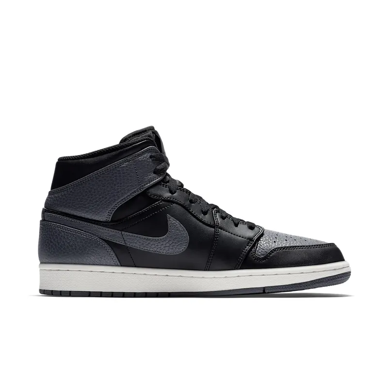 Jordan 1 Retro Mid Black Dark Grey Black/Summit White-Dark Grey (554724-041)