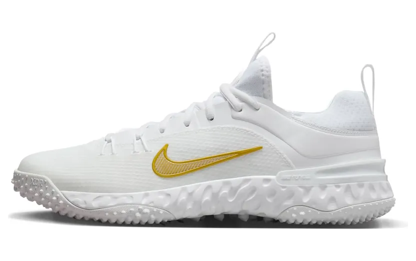 Nike Huarache 9 Elite TF Low LAX White Metallic Vivid Gold (FN0310-100)