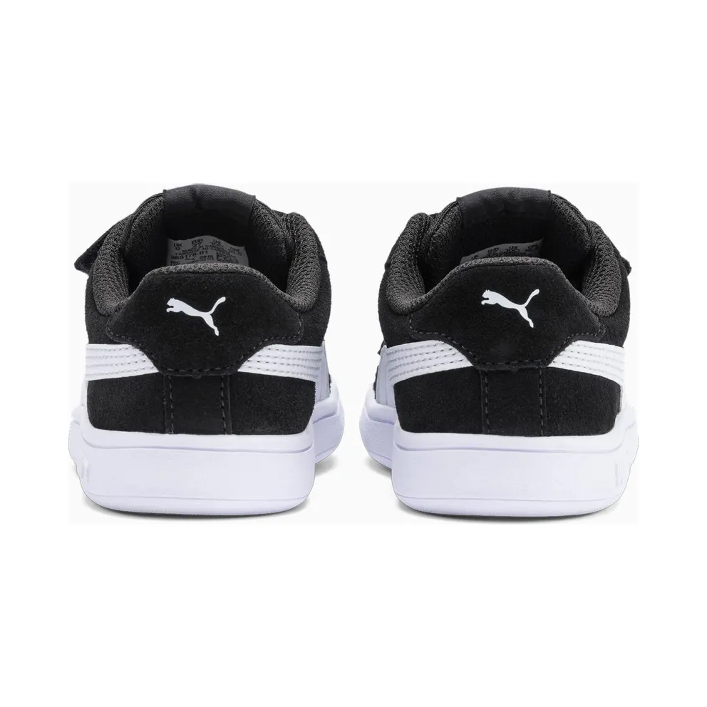 Puma Smash v2 Suede Tennis Shoes White/Black (365178-01)