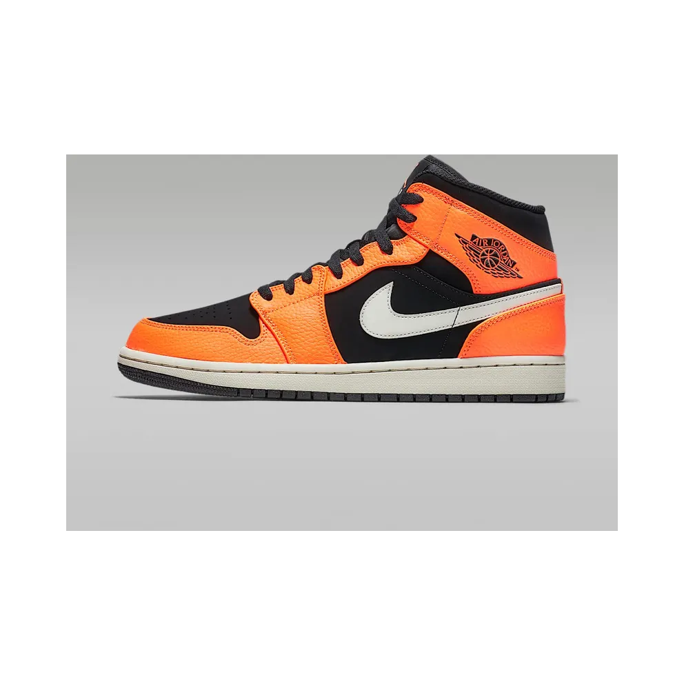 Jordan 1 Mid Black Cone Black/Cone-Light Bone (554724-062)