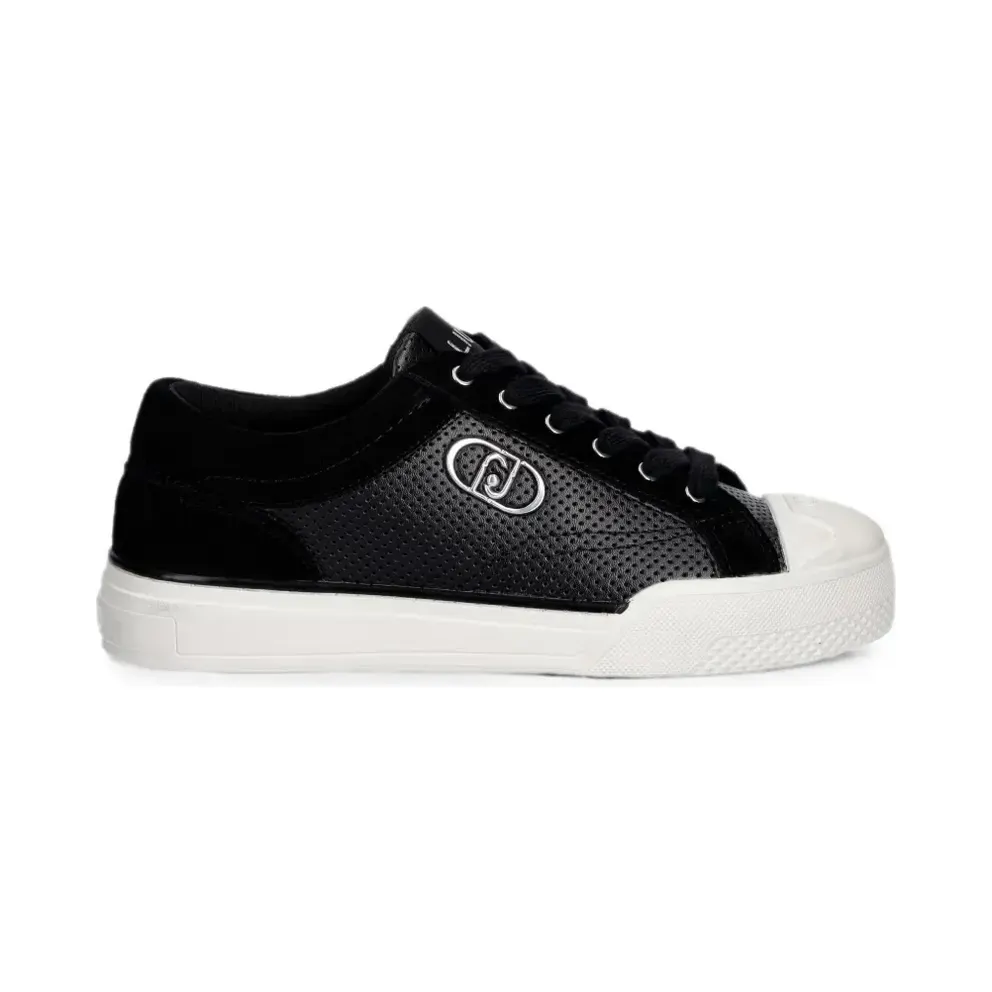 LIU JO with logo-plakkaat and geperforeerde details – Black (BA6055EX337)