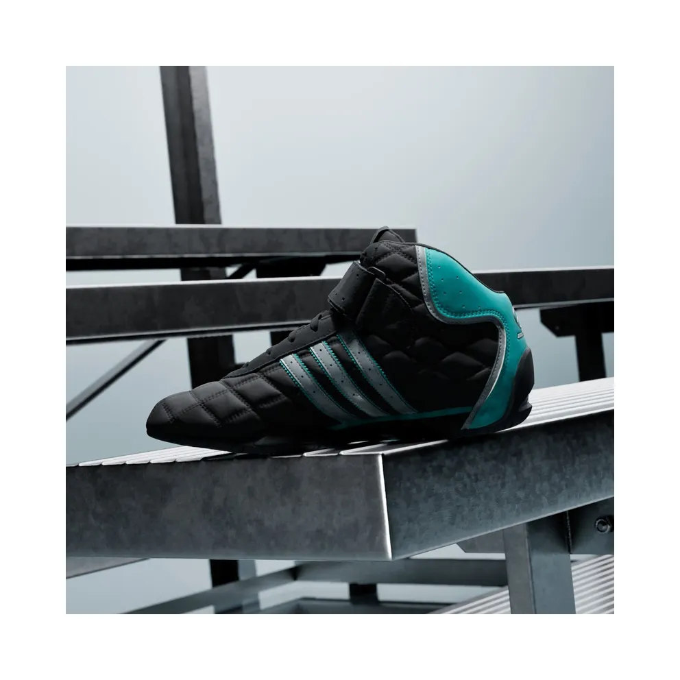 Adidas ADIRACER HI MERCEDES AMG PETRONAS F1 TEAM Shoes Core Black / Matte Silver / Semi Mint Rush (KJ1190)