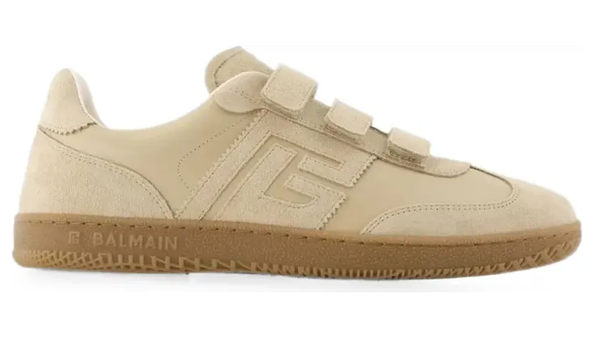 Balmain Swan sneakers met klittenband – Beige (HM1VJ423LBEW)