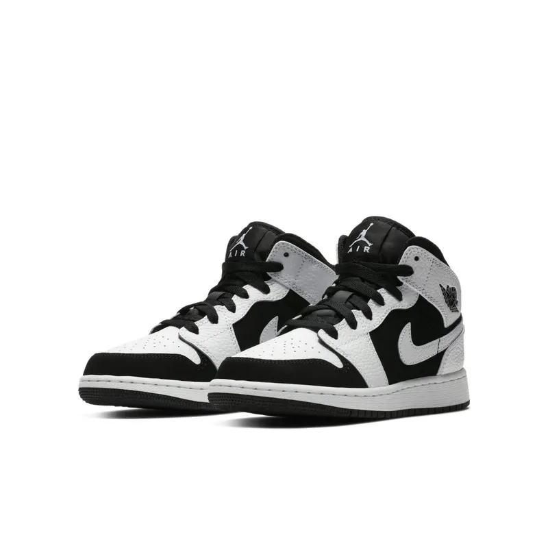 Jordan 1 Mid White Black (GS) White/Black-White (554725-113)
