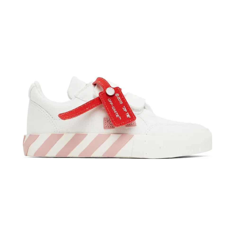 Off-White Kids White & Pink Canvas Vulcanized Low Strap (OGIA003F21FAB0010130)