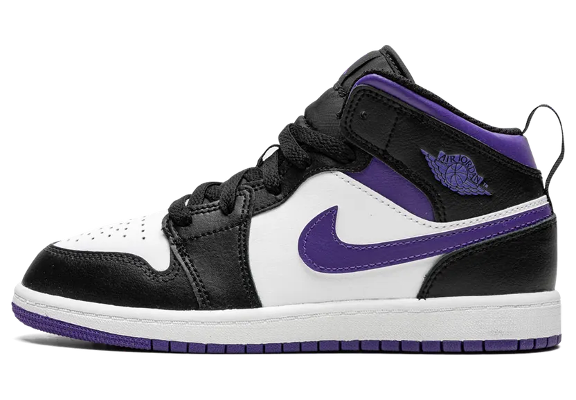 Air Jordan 1 Mid Black Dark Iris (PS) (640734-095)