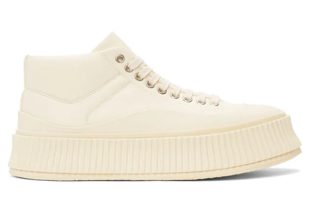 Jil Sander Off-White Leather Platform High-Top Sneakers (JI36511A_13140)