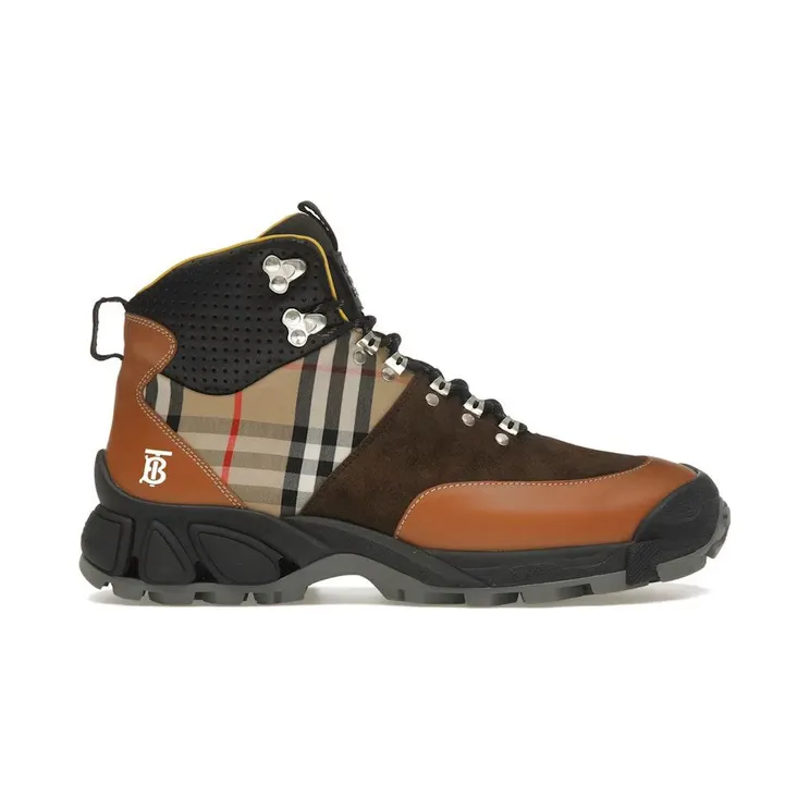 Burberry Vintage Check Tor Boots Beige Brown Black (8019695)