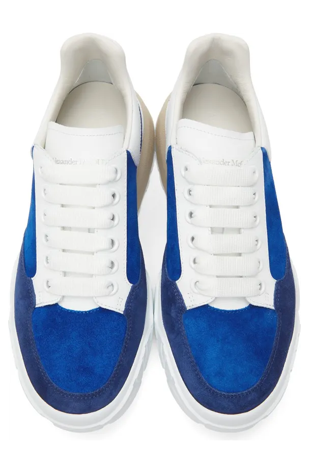 Alexander McQueen Blue Suede Court Trainer 4417 ELEC.B (634618WHWJ9) (5)