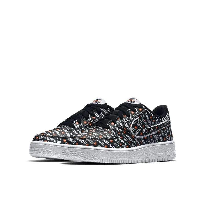 Nike Air Force 1 Low Just Do It Pack Black (GS) Black/Total Orange-White (AO3977-001)
