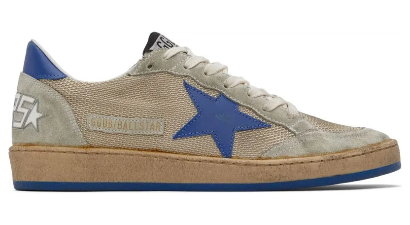 Golden Goose Beige & Blue Ball Star Sneakers (GMF00117.F002587.70213)