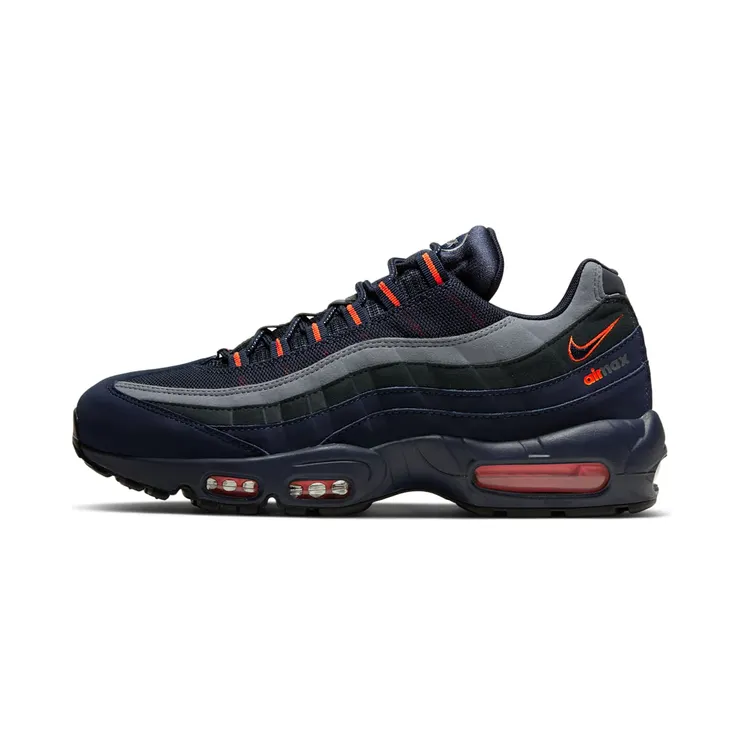 Nike Air Max 95 Logo Navy “Obsidian / Total Orange / Dark Smoke Grey” (CW7477-400)