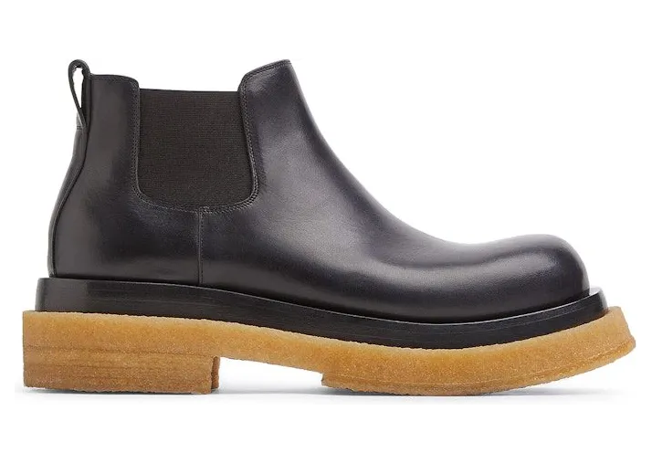 Bottega Veneta Lug Cropped Chelsea Boot Black Gum (668369VBS501000)