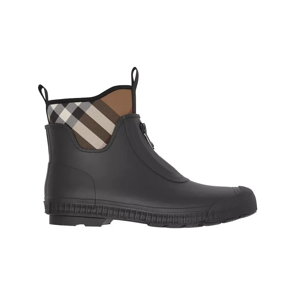 Burberry Flinton Rain Boots Black Brown Rubber (8053675)