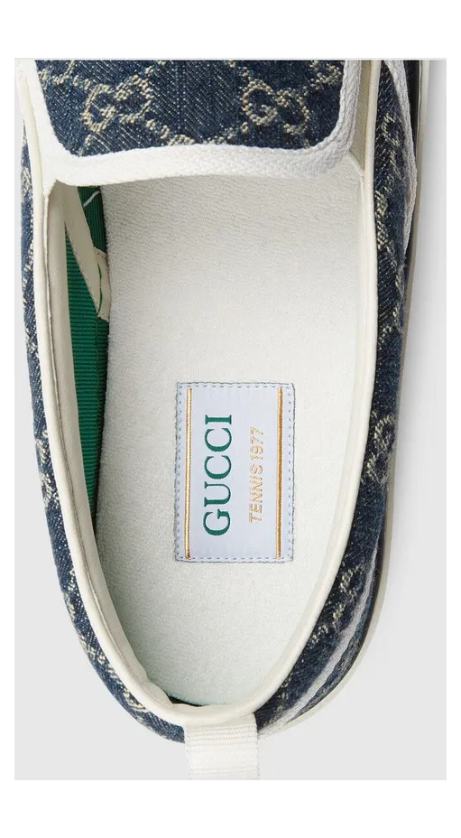 Gucci Tennis 1977 Slip On Denim (643489 2KQ20 4465) (6)